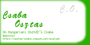 csaba osztas business card